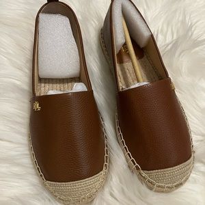 Brown Leather Espadrilles